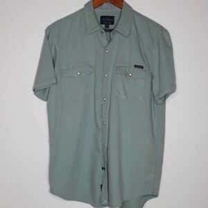 Lucky Brand Men’s Sage Green Western Snap Button Shirt M